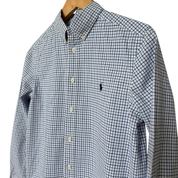 Ralph Lauren Other - Ralph Lauren Boy’s Plaid Blue Long Sleeve Button-Up Shirt Size Large Cotton